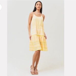 NEW SUMMERY COPENHAGEN Women's Rose Short Dress IN YELLOW SIZE MEDIUM